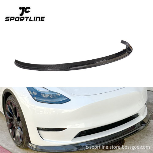 Carbon Fiber Front Lip Spoiler for Tesla Model Y 2019-2021